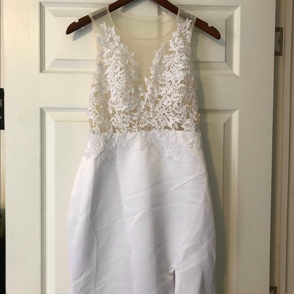 Bridal dress white sheer